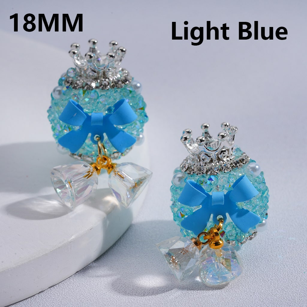 Crown & Bow Design with Pearls, Rhinestones, Crystals Multi-Color Sugar Acrylic Beads 18MM
