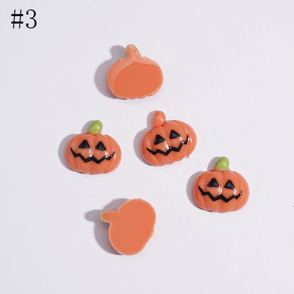 Spooky Festive Series Mini Pumpkin, Bat, Magic Hat, Cat, Cross, Skull, and Bowtie Design Halloween Theme Charms for Jewelry Accessories