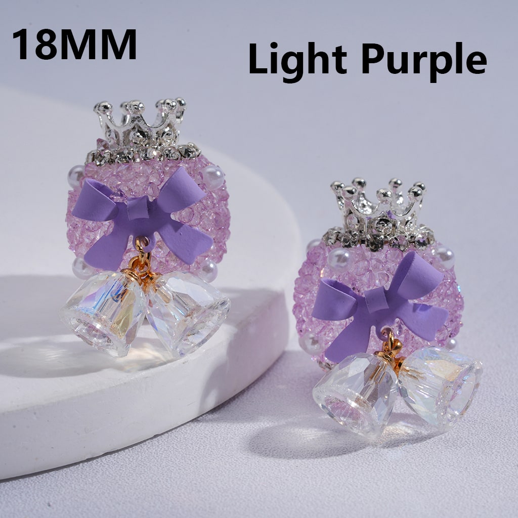 Crown & Bow Design with Pearls, Rhinestones, Crystals Multi-Color Sugar Acrylic Beads 18MM