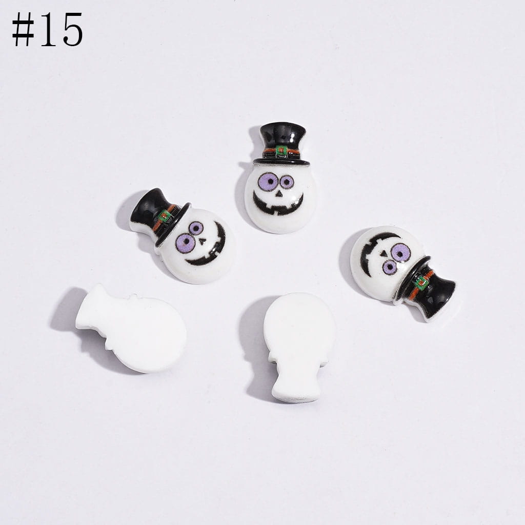 Spooky Festive Series Mini Pumpkin, Bat, Magic Hat, Cat, Cross, Skull, and Bowtie Design Halloween Theme Charms for Jewelry Accessories