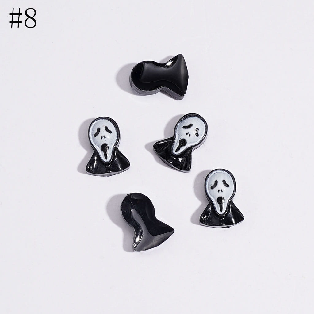 Spooky Festive Series Mini Pumpkin, Bat, Magic Hat, Cat, Cross, Skull, and Bowtie Design Halloween Theme Charms for Jewelry Accessories