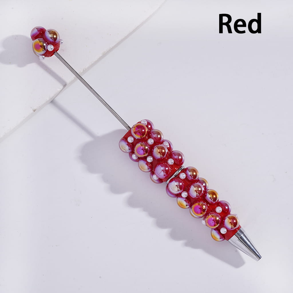 Beadable Pens with UV Coating Half-Shell Pearls and Small White Pearls, Multi-Color
