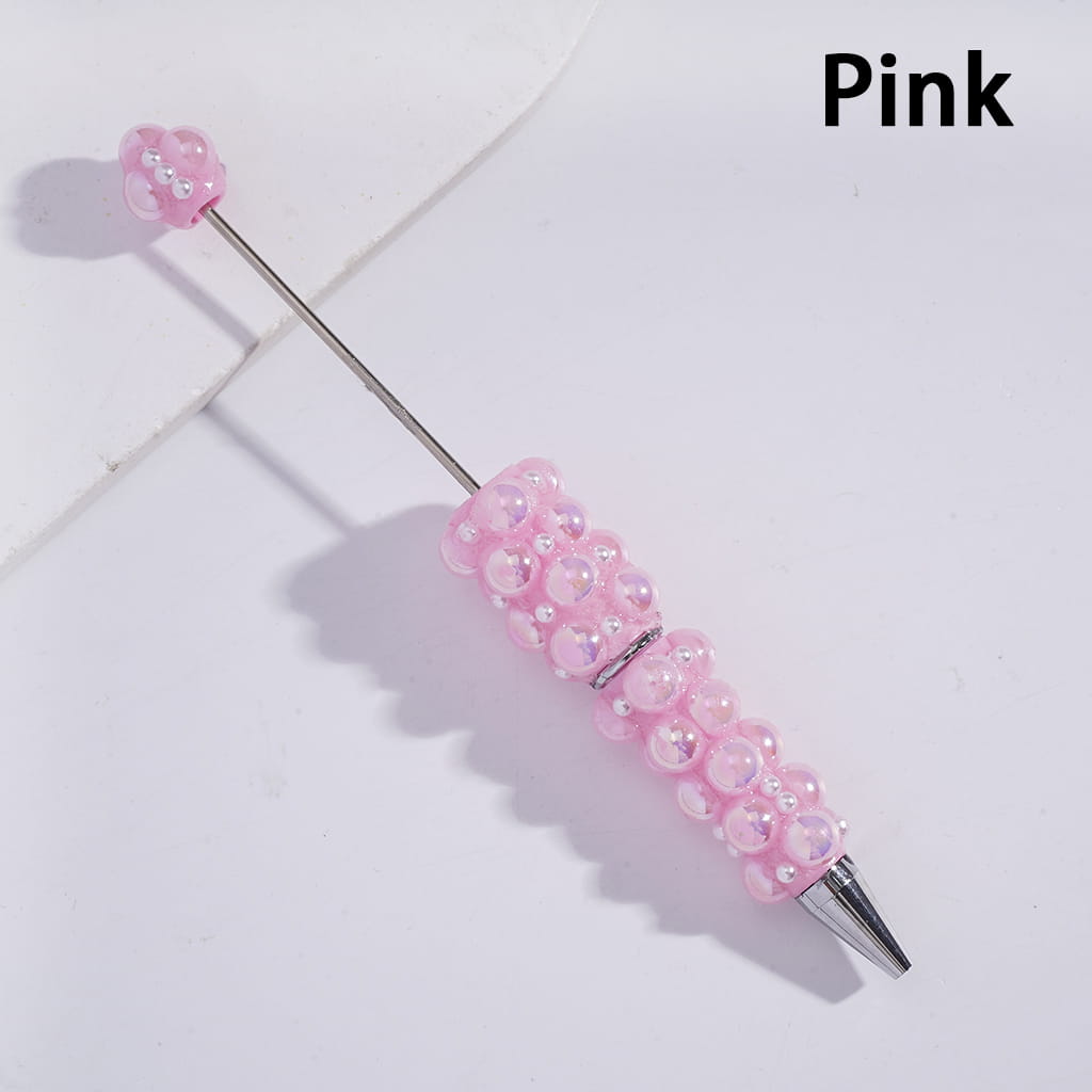 Beadable Pens with UV Coating Half-Shell Pearls and Small White Pearls, Multi-Color