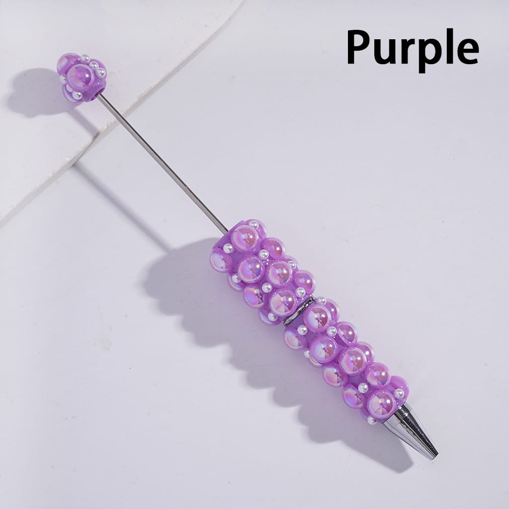 Beadable Pens with UV Coating Half-Shell Pearls and Small White Pearls, Multi-Color
