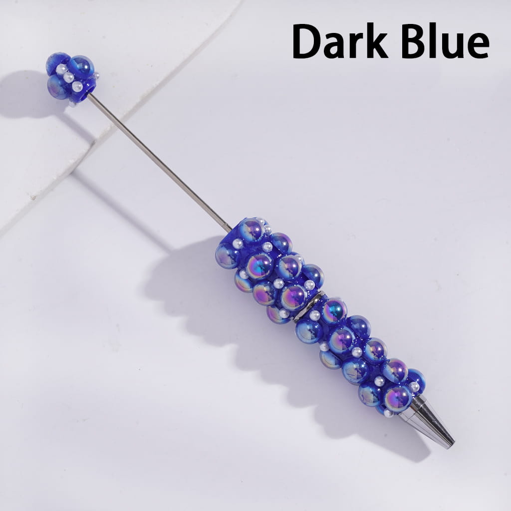 Beadable Pens with UV Coating Half-Shell Pearls and Small White Pearls, Multi-Color