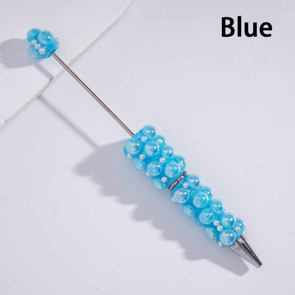 Beadable Pens with UV Coating Half-Shell Pearls and Small White Pearls, Multi-Color