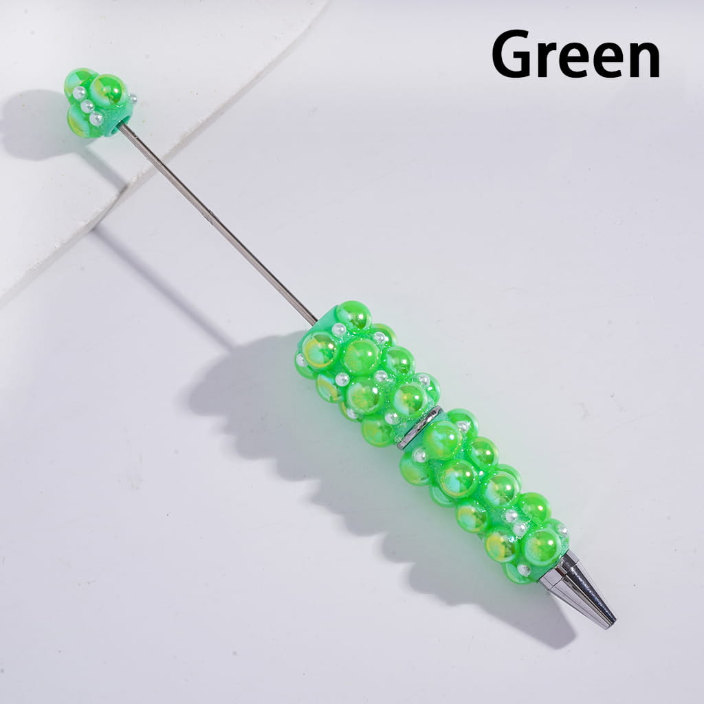 Beadable Pens with UV Coating Half-Shell Pearls and Small White Pearls, Multi-Color