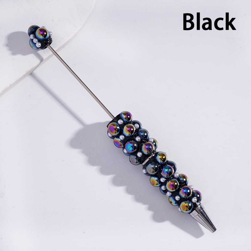 Beadable Pens with UV Coating Half-Shell Pearls and Small White Pearls, Multi-Color