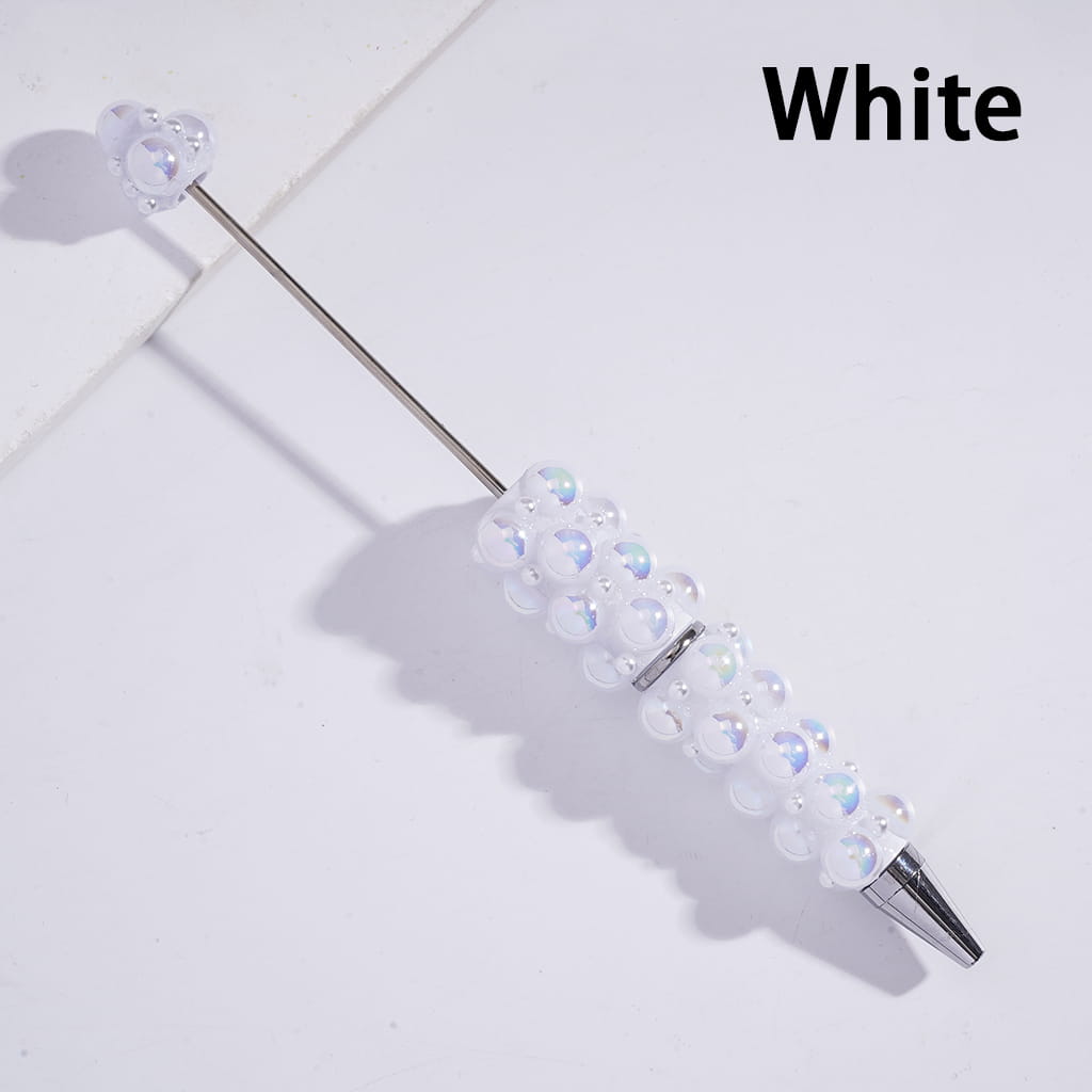 Beadable Pens with UV Coating Half-Shell Pearls and Small White Pearls, Multi-Color
