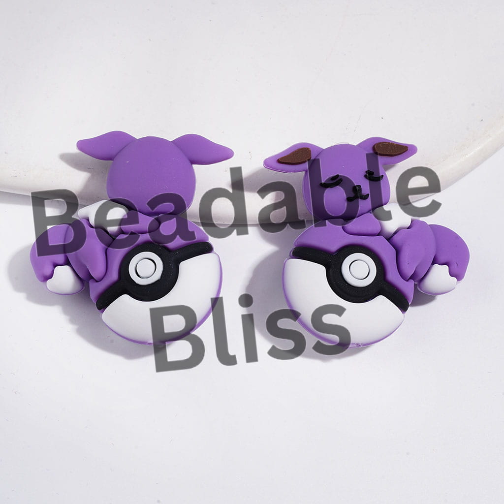 3D Cute Elf Character Resting on Magic Ball Silicone Focal Beads, 31*33MM, Multi-Color