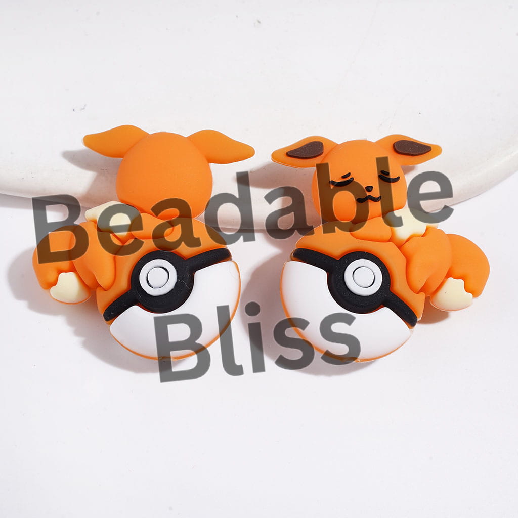 3D Cute Elf Character Resting on Magic Ball Silicone Focal Beads, 31*33MM, Multi-Color