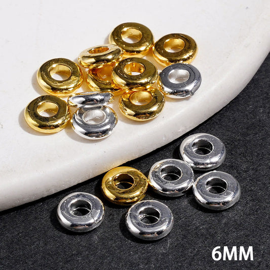 Classic Round Shaped Metal Spacer Beads, 6MM, Silver & Gold