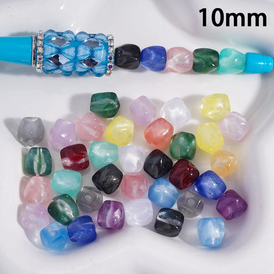 Translucent Glitter Pomegranate Shape Multicolor Acrylic Beads 10 MM Random Mix