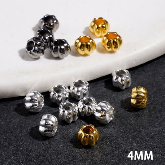 Festive Mini Pumpkin Shaped Halloween Theme Alloy Beads, 4MM, Multicolor