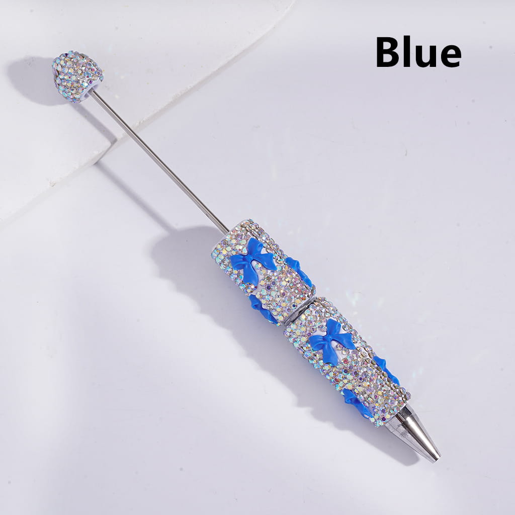 Beadable Clay Pens with Cute Bowtie AB Rhinestones Covered the Entire Pen