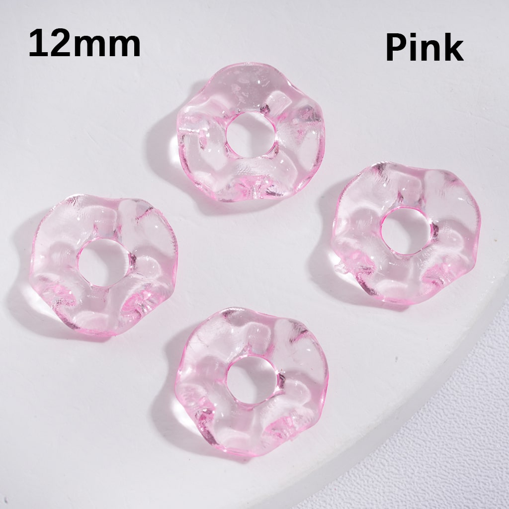 Wavy Translucent Shape Spacer Acrylic Beads Multi-Color 12MM (Single Color is available for 1450pcs(whole bag) Only)