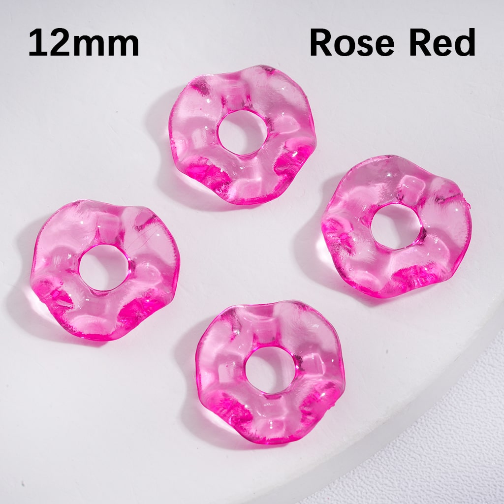 Wavy Translucent Shape Spacer Acrylic Beads Multi-Color 12MM (Single Color is available for 1450pcs(whole bag) Only)