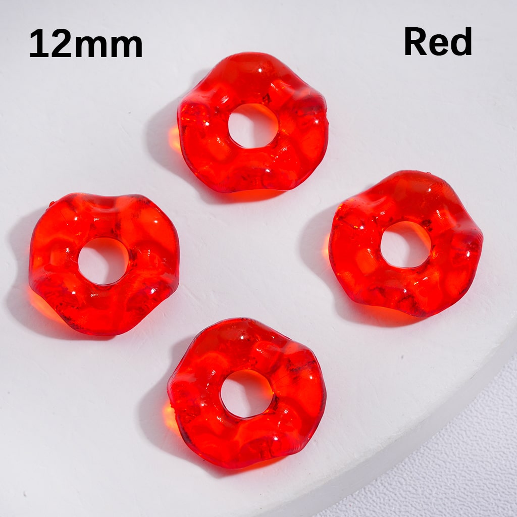 Wavy Translucent Shape Spacer Acrylic Beads Multi-Color 12MM (Single Color is available for 1450pcs(whole bag) Only)