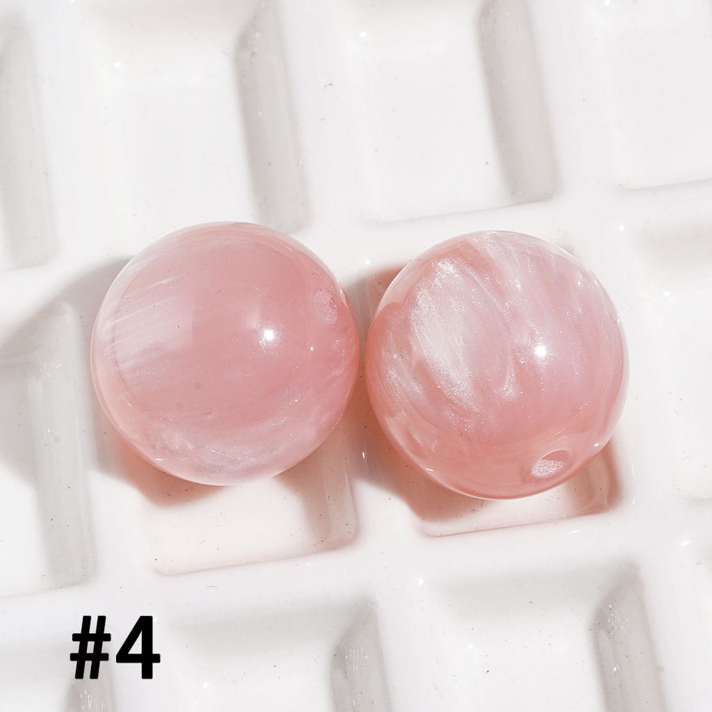 Glossy Cat Eye Style Glitter Round Acrylic Beads for Bracelets with Shimmer Swirl Design, 20MM, Random Mix