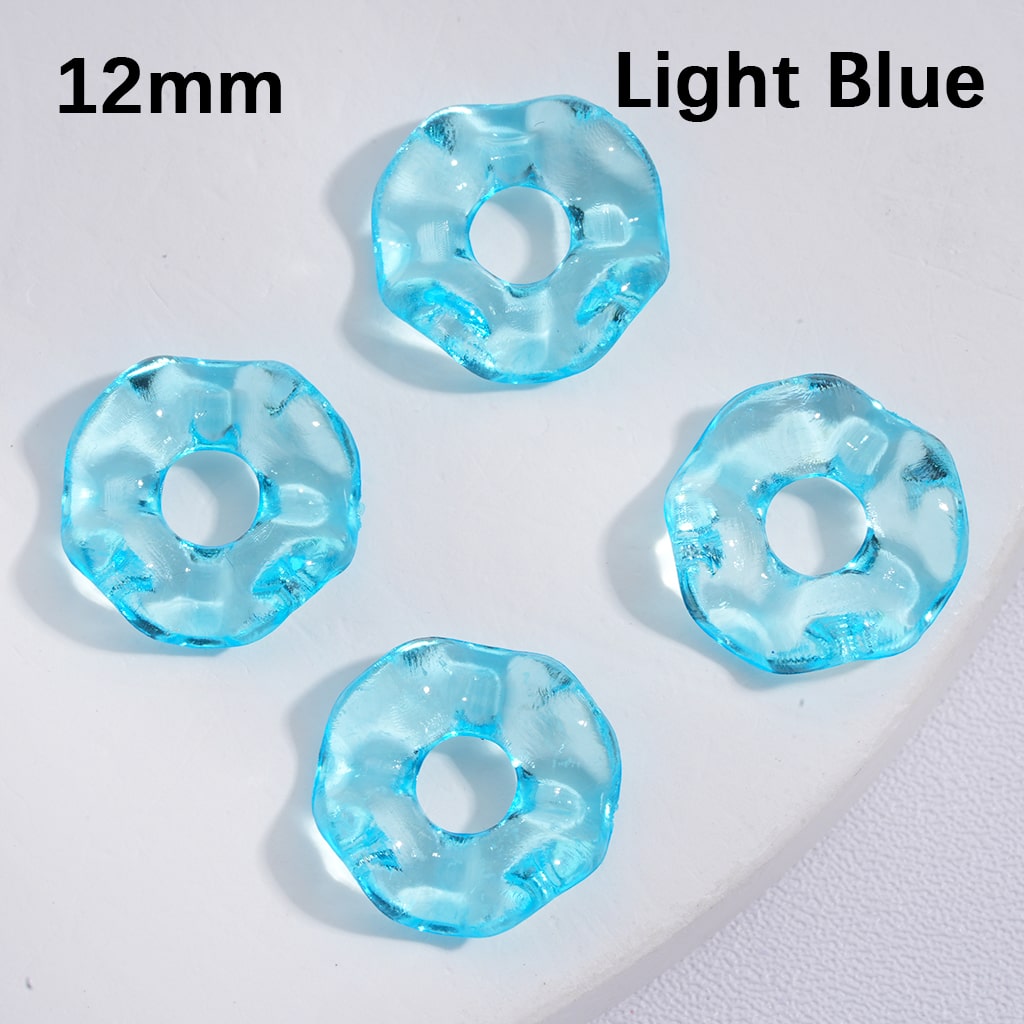Wavy Translucent Shape Spacer Acrylic Beads Multi-Color 12MM (Single Color is available for 1450pcs(whole bag) Only)