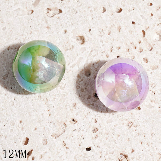 UV-Coated Abstract Cloud Design Semi-Clear Acrylic Beads for DIY Bracelets & Necklets & Waist Chains, 12MM, Random Mix