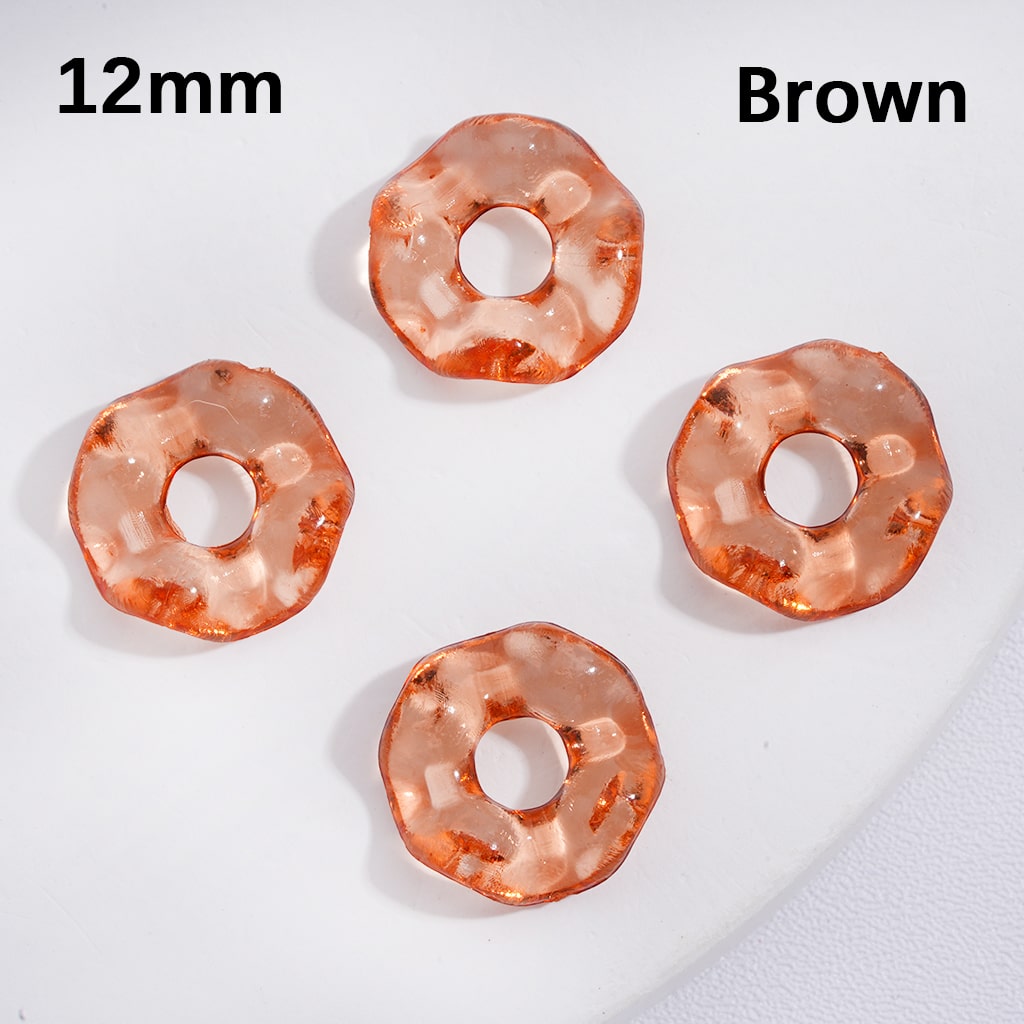 Wavy Translucent Shape Spacer Acrylic Beads Multi-Color 12MM (Single Color is available for 1450pcs(whole bag) Only)