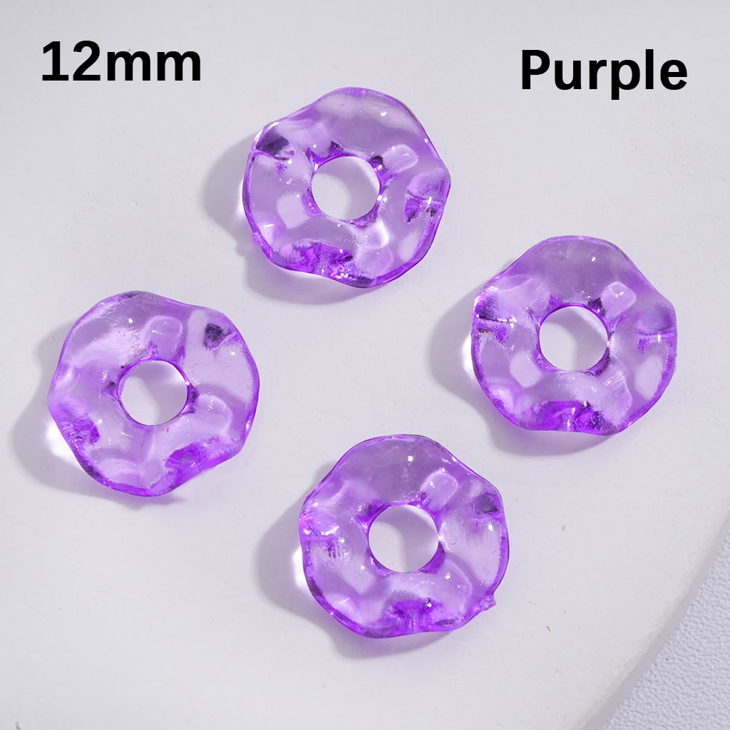 Wavy Translucent Shape Spacer Acrylic Beads Multi-Color 12MM (Single Color is available for 1450pcs(whole bag) Only)
