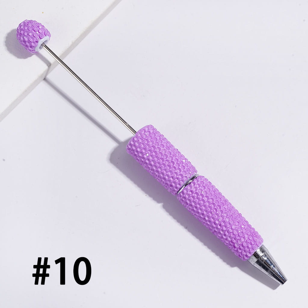 Beadable Clay Pens Luminous with Shiny Rhinestones Covering the Entire Pen, Fluorescence Color