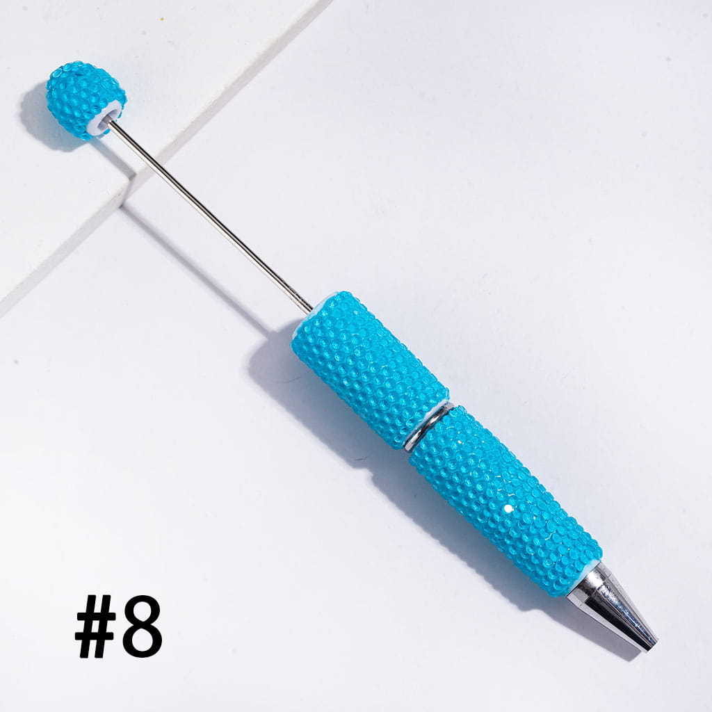 Beadable Clay Pens Luminous with Shiny Rhinestones Covering the Entire Pen, Fluorescence Color