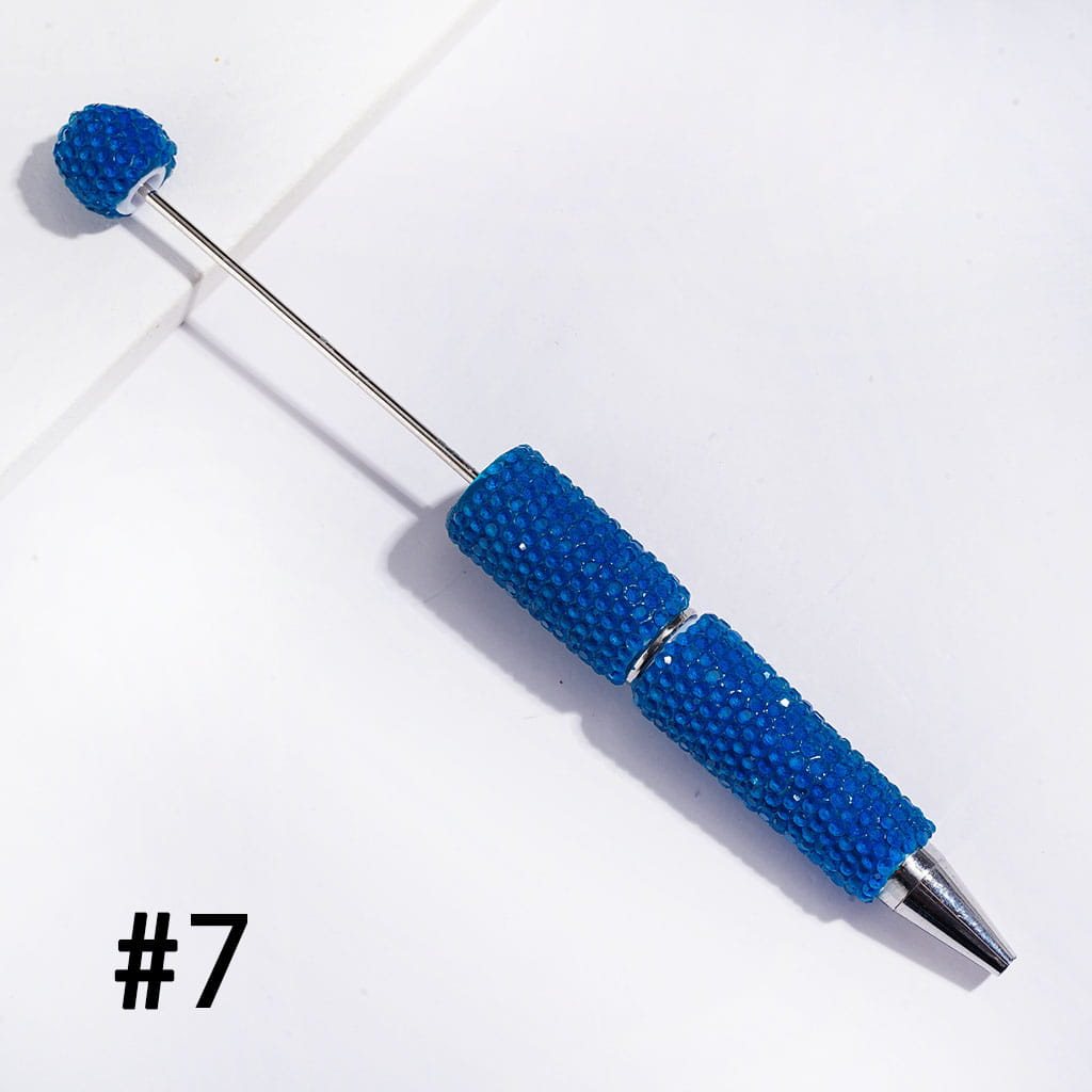 Beadable Clay Pens Luminous with Shiny Rhinestones Covering the Entire Pen, Fluorescence Color