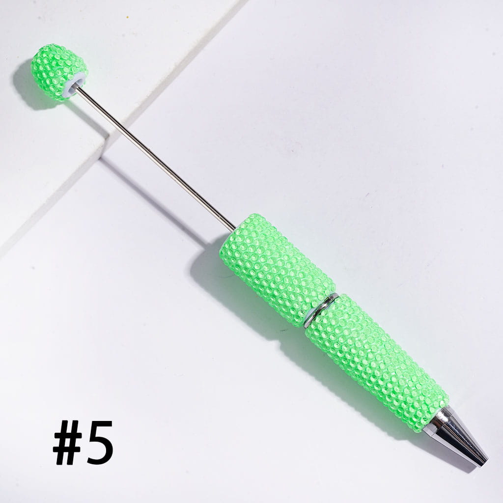 Beadable Clay Pens Luminous with Shiny Rhinestones Covering the Entire Pen, Fluorescence Color
