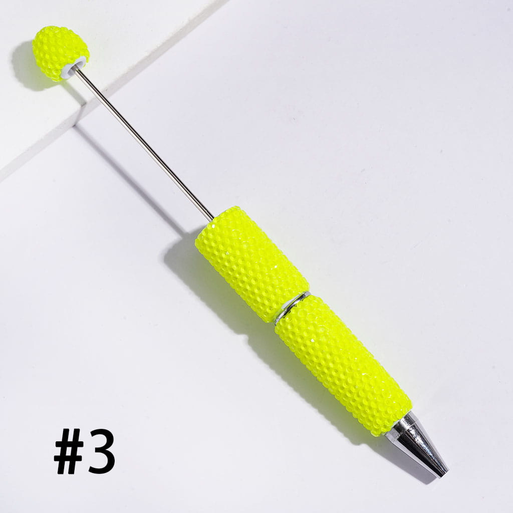 Beadable Clay Pens Luminous with Shiny Rhinestones Covering the Entire Pen, Fluorescence Color
