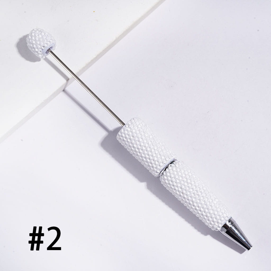 Beadable Clay Pens Luminous with Shiny Rhinestones Covering the Entire Pen, Fluorescence Color