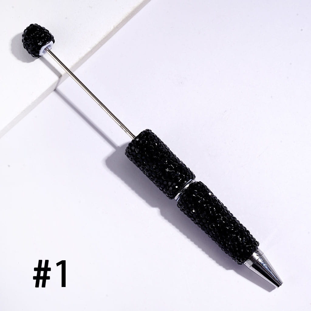 Beadable Clay Pens Luminous with Shiny Rhinestones Covering the Entire Pen, Fluorescence Color