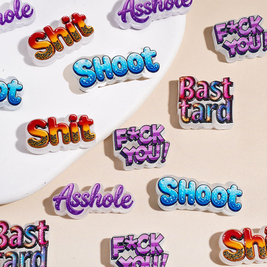 Text Humor Theme Acrylic Beads, Various Style