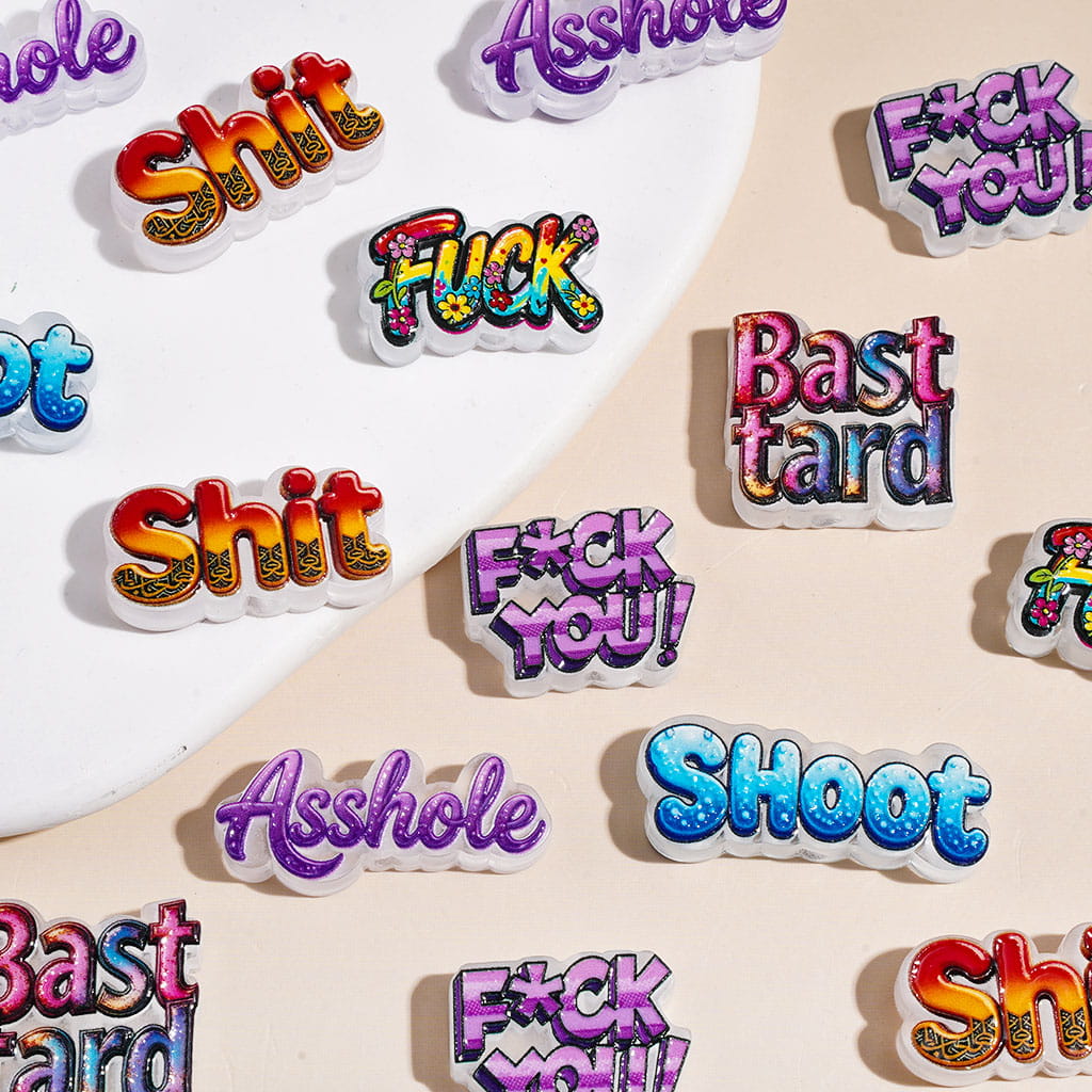 Text Humor Theme Acrylic Beads, Various Style