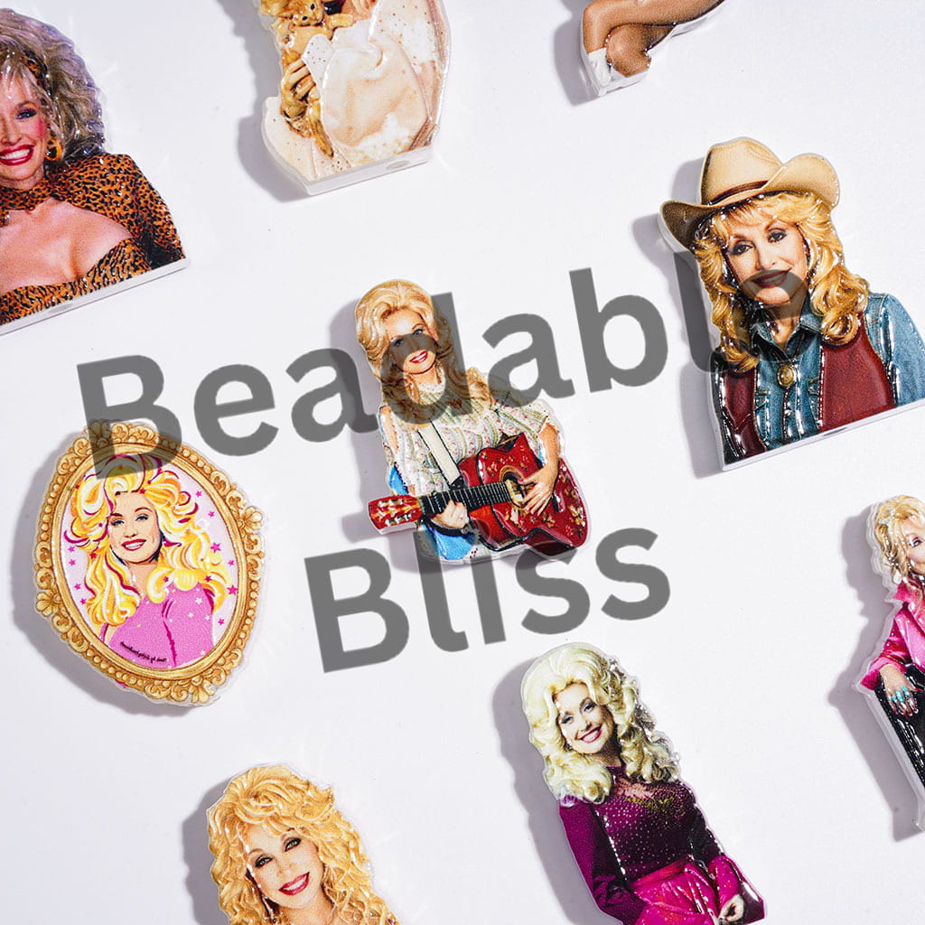 Acrylic Beads American Country Golden Haired Songstress in Various Style, Random Mix