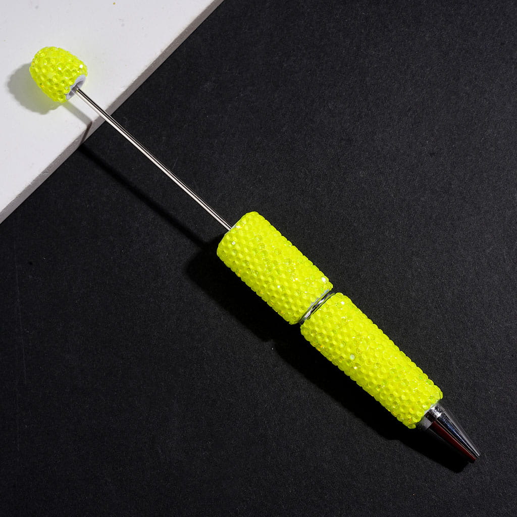Beadable Clay Pens Luminous with Bling Bling Rhinestones Covering the Entire Pen, Fluorescence Color