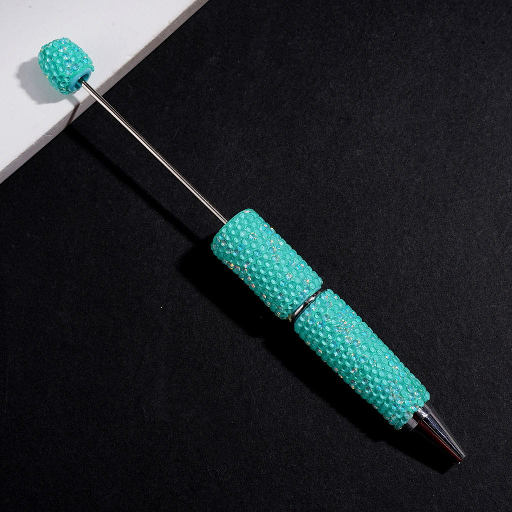 Beadable Clay Pens Luminous with Bling Bling Rhinestones Covering the Entire Pen, Fluorescence Color