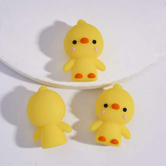 Cute Adorable Hugging Yellow Duck Hug Charm Silicone Focal Bead