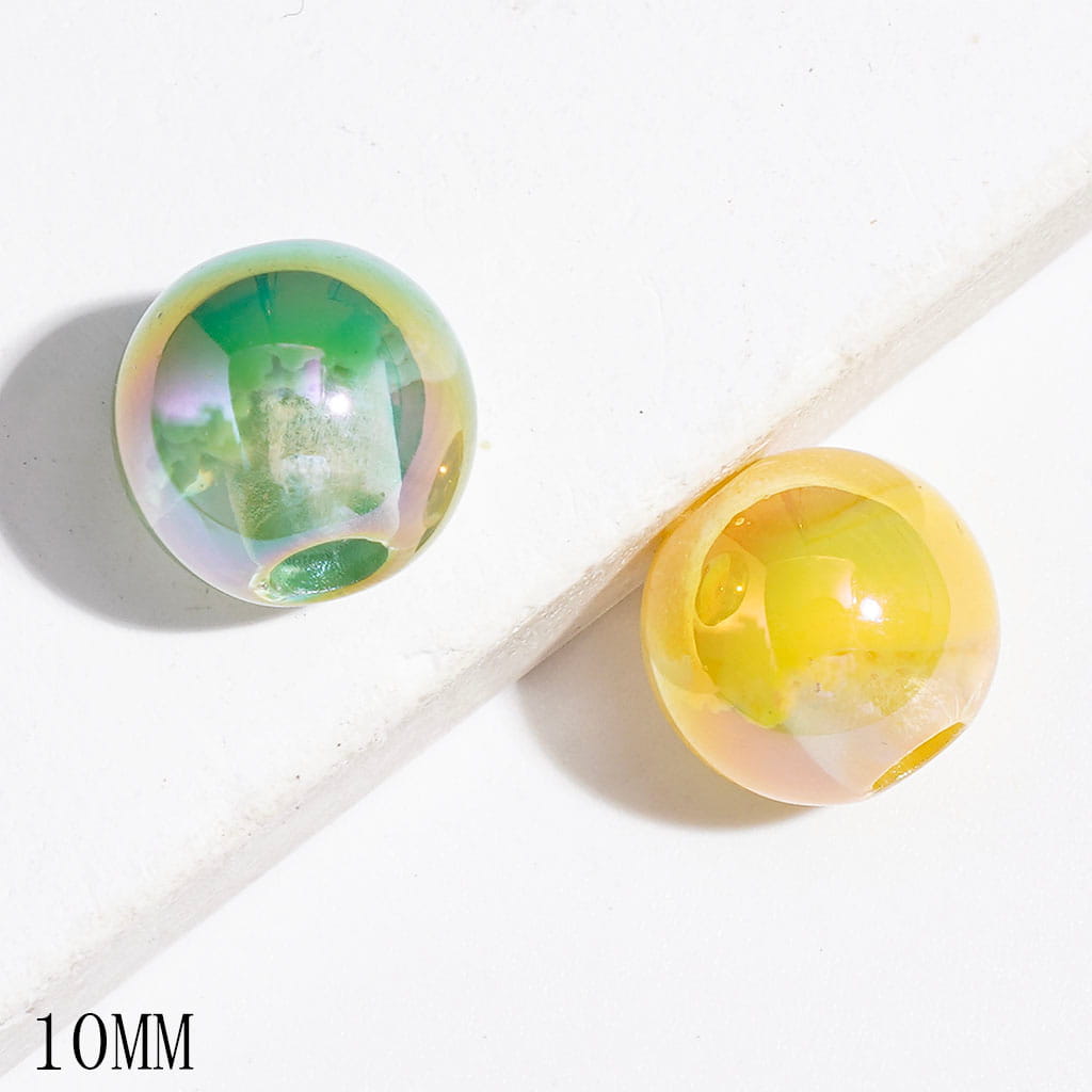 UV-Coated Abstract Cloud Design Semi-Clear Acrylic Beads f for DIY Bracelets & Necklets & Waist Chains, 10MM, Random Mix