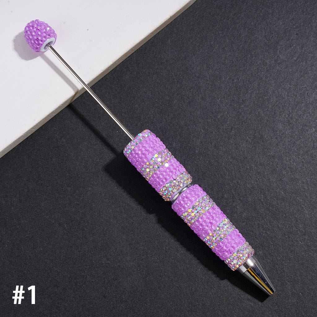 Sparkling Clear & AB Rhinestone Full-Covered Beadable Clay Pens, Multi-Color
