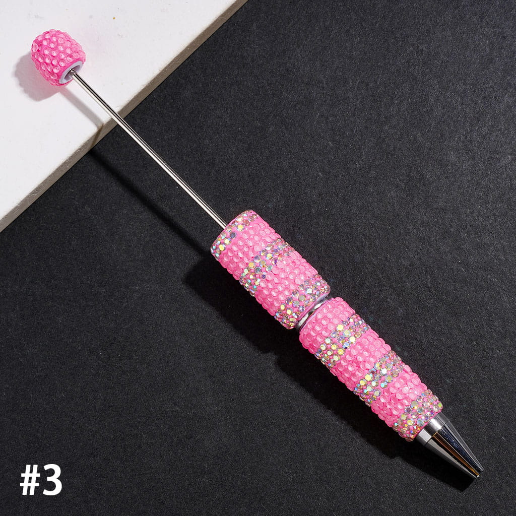 Sparkling Clear & AB Rhinestone Full-Covered Beadable Clay Pens, Multi-Color
