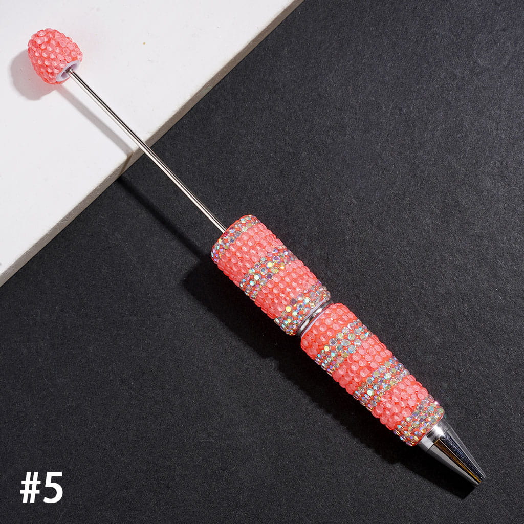 Sparkling Clear & AB Rhinestone Full-Covered Beadable Clay Pens, Multi-Color