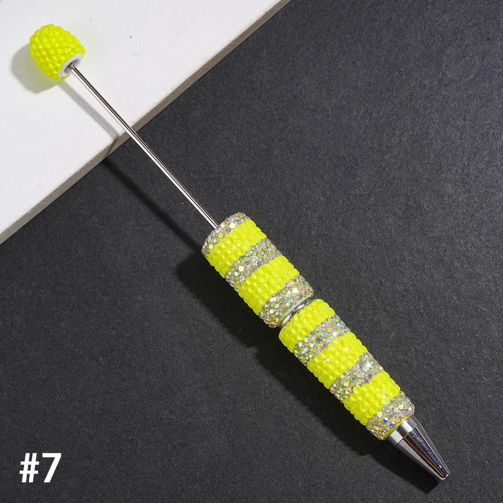 Sparkling Clear & AB Rhinestone Full-Covered Beadable Clay Pens, Multi-Color