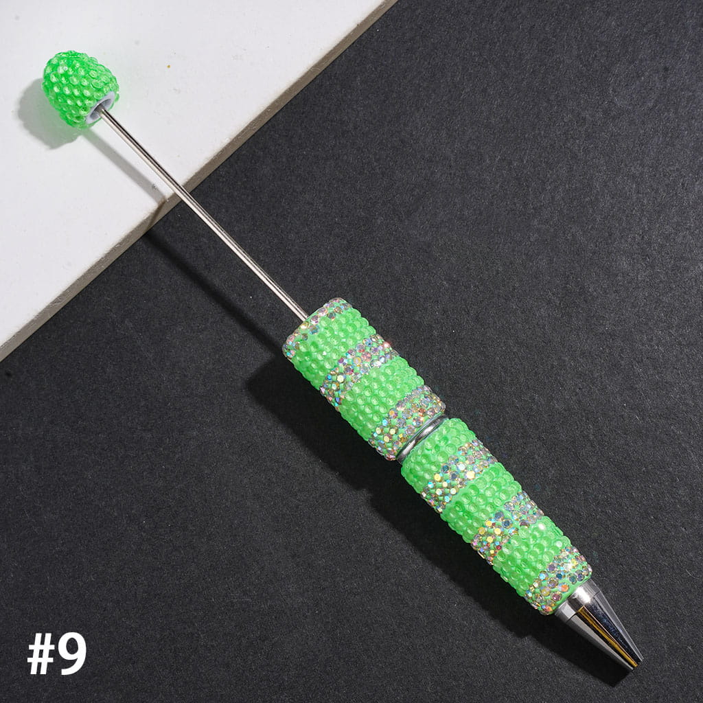 Sparkling Clear & AB Rhinestone Full-Covered Beadable Clay Pens, Multi-Color