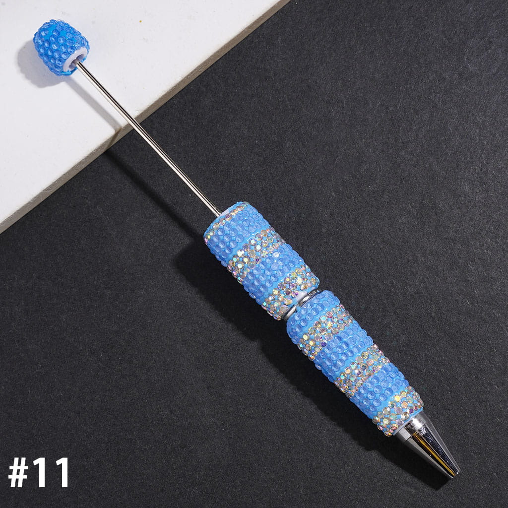 Sparkling Clear & AB Rhinestone Full-Covered Beadable Clay Pens, Multi-Color