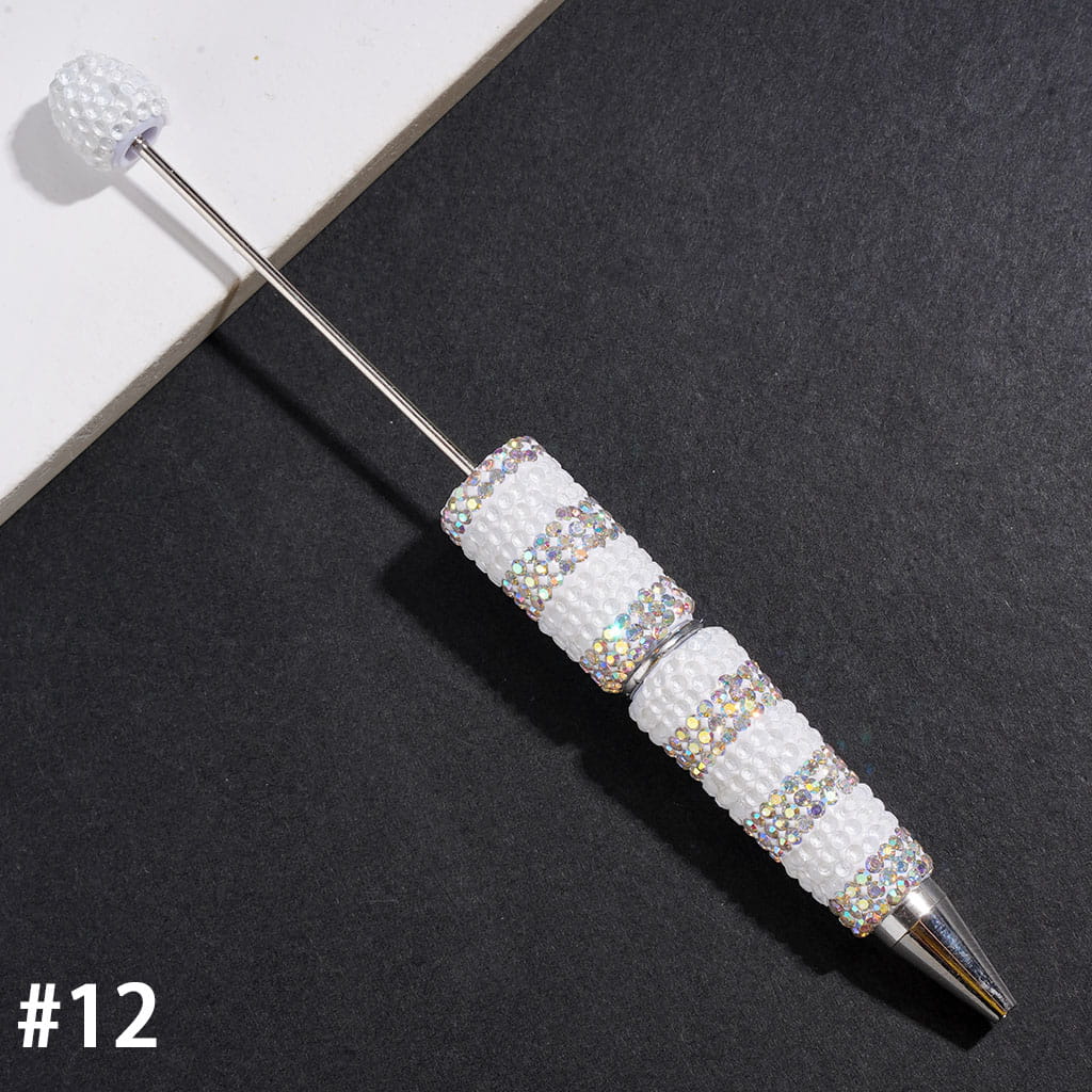 Sparkling Clear & AB Rhinestone Full-Covered Beadable Clay Pens, Multi-Color