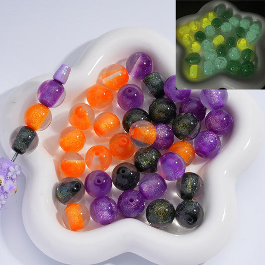 Halloween with Luminous Glitter Sugar Core Multi Color Acrylic Beads 16MM (Single Color is available for 200pcs(whole bag)Only)