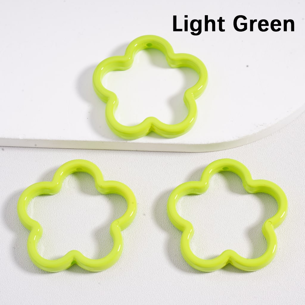 Large Flower Frame Acrylic Beads Multi Color 42MM